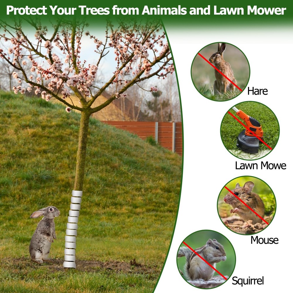 10 Pack Plastic Spiral Tree Trunk Protector Tree Bark Protector Tube Wrap