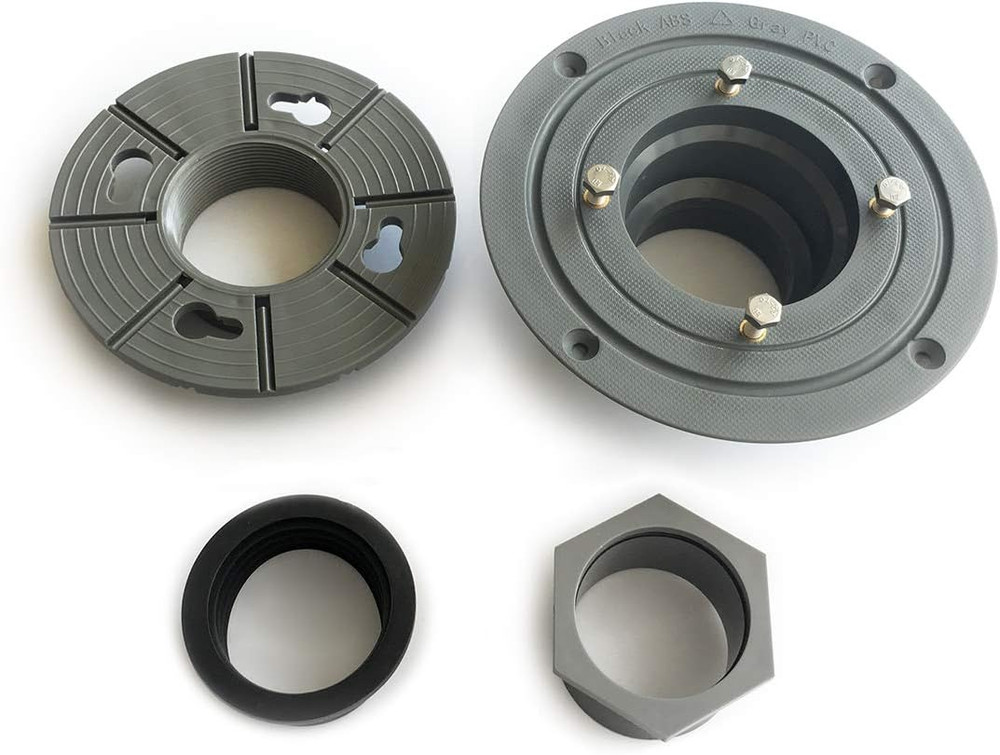 PVC Shower Drain Base Kit Include 2“ PVC Shower Drain Base Flange, Threaded Adju