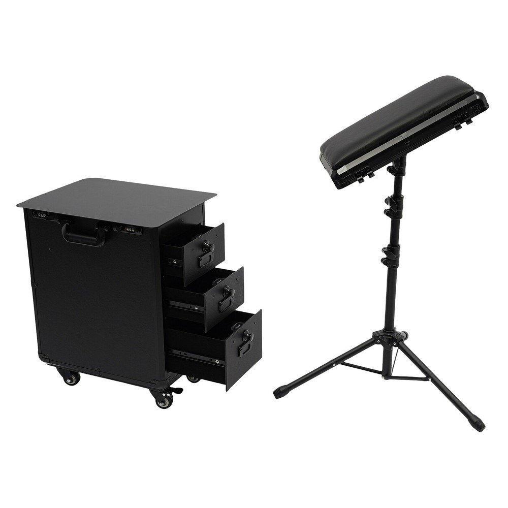 Rolling Makeup Case with Combination Lock Makeup Case with 4 Universal Wheels.