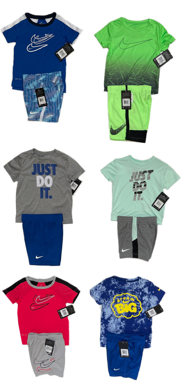 Nike Baby/Toddler Boy Short Sets, Regular or DRI-FIT, Sizes: 12M-24M & 2T-4T NWT