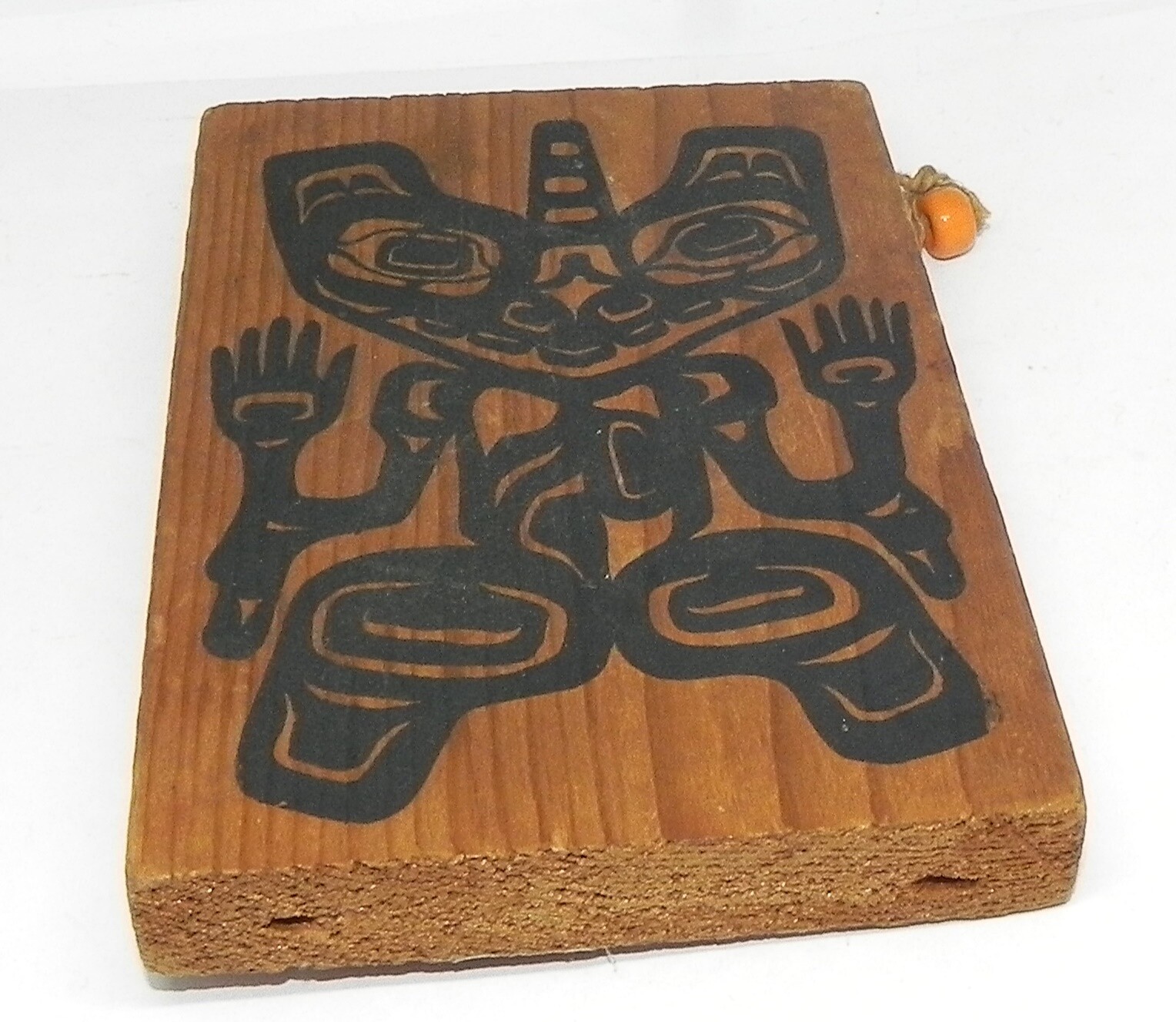 Antique Painted Cedarwood Northwest Coast HAIDA Rattle ESTATE FRESH.