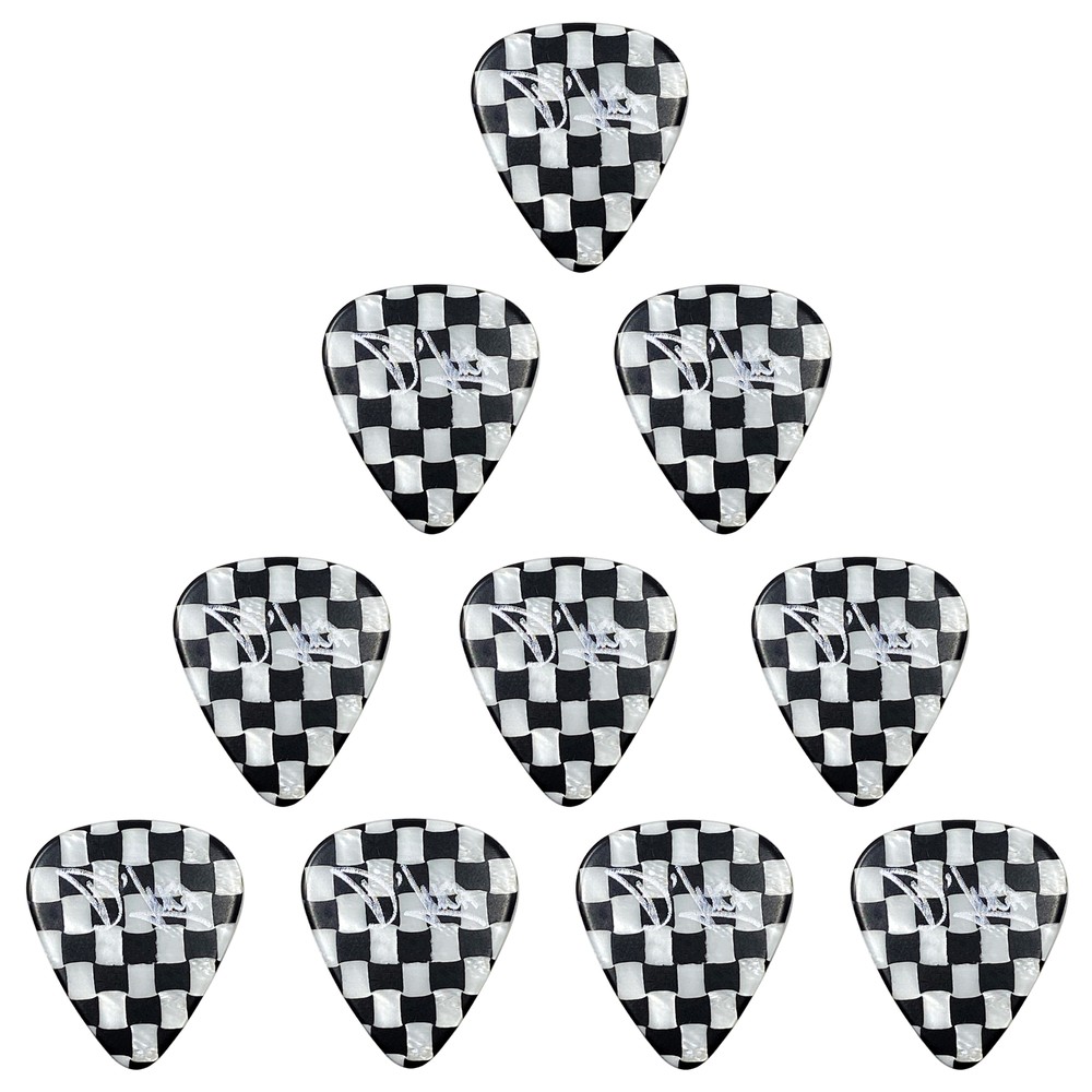 D'Luca Celluloid Standard Guitar Picks Checkerboard 0.70mm Medium 10 Pack