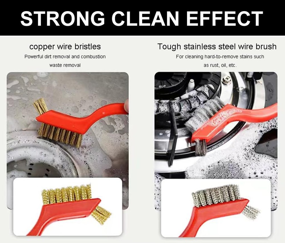 Rust Remover Tool Set - 3 Pack Wire Brushes for Metal Cleaning and Rust Removal