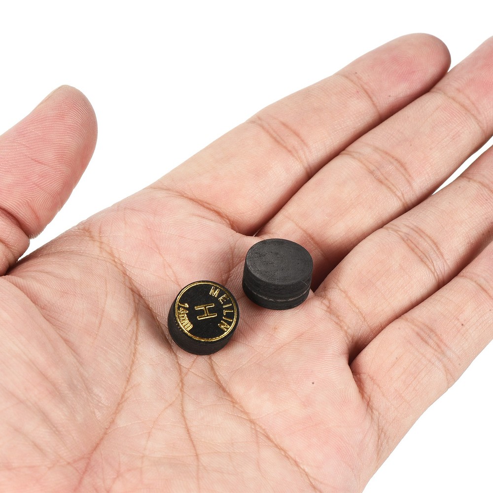 14mm Billiard Stick Tips, 2pcs Hard Multiple Layer Billiard Accessories, Black