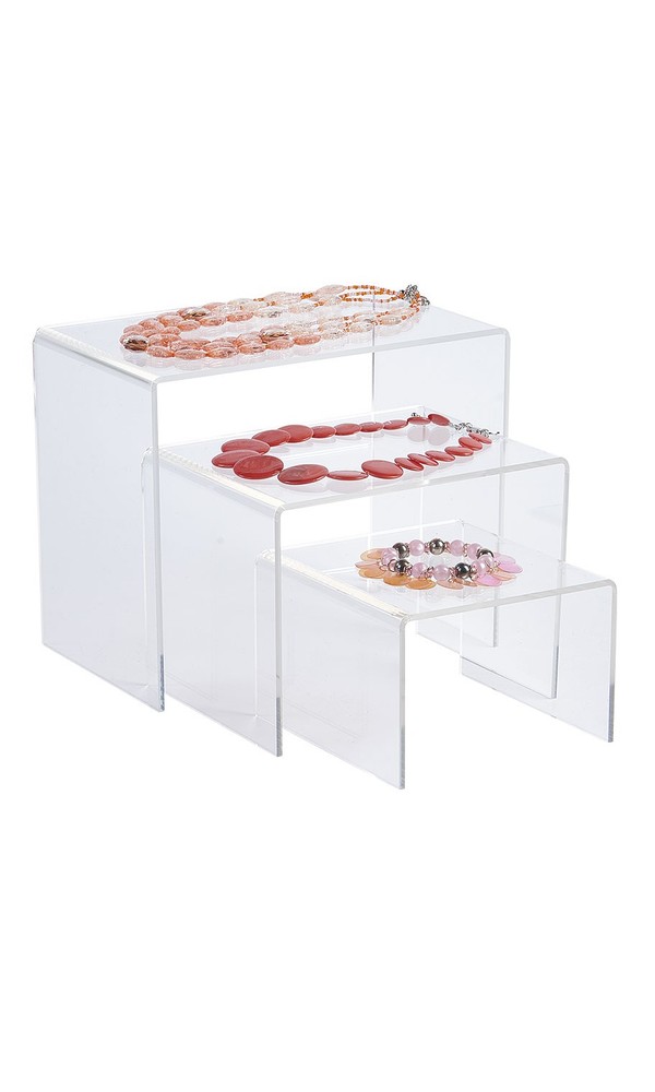 SSWBasics Rectangular Nesting Clear Acrylic Display - 6”, 8”, 10” Wide - Set