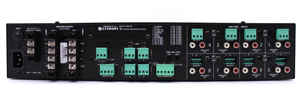 Crown 280MA 8 Input Commercial Audio Mixer Amplifier Tested
