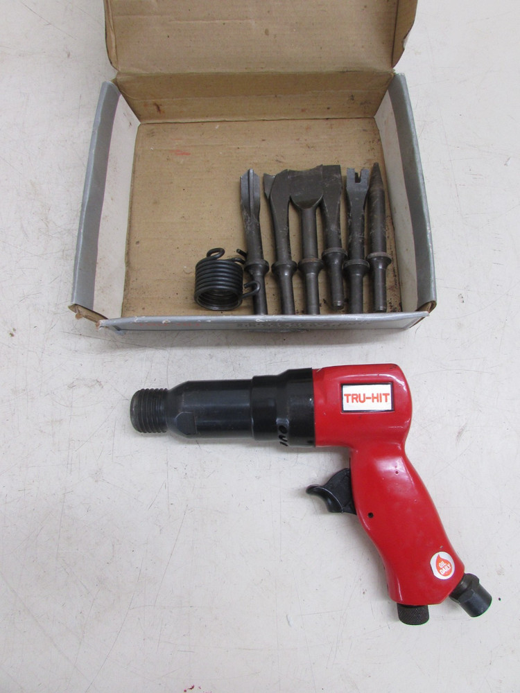 TRU-HIT TOOLS TH-90 HEAVY DUTY AIR CHISEL / HAMMER KIT w/ BITS