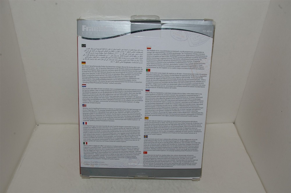Franklin Explorer EST-4016 16 Language Phrasebook Translator Electronic 2009