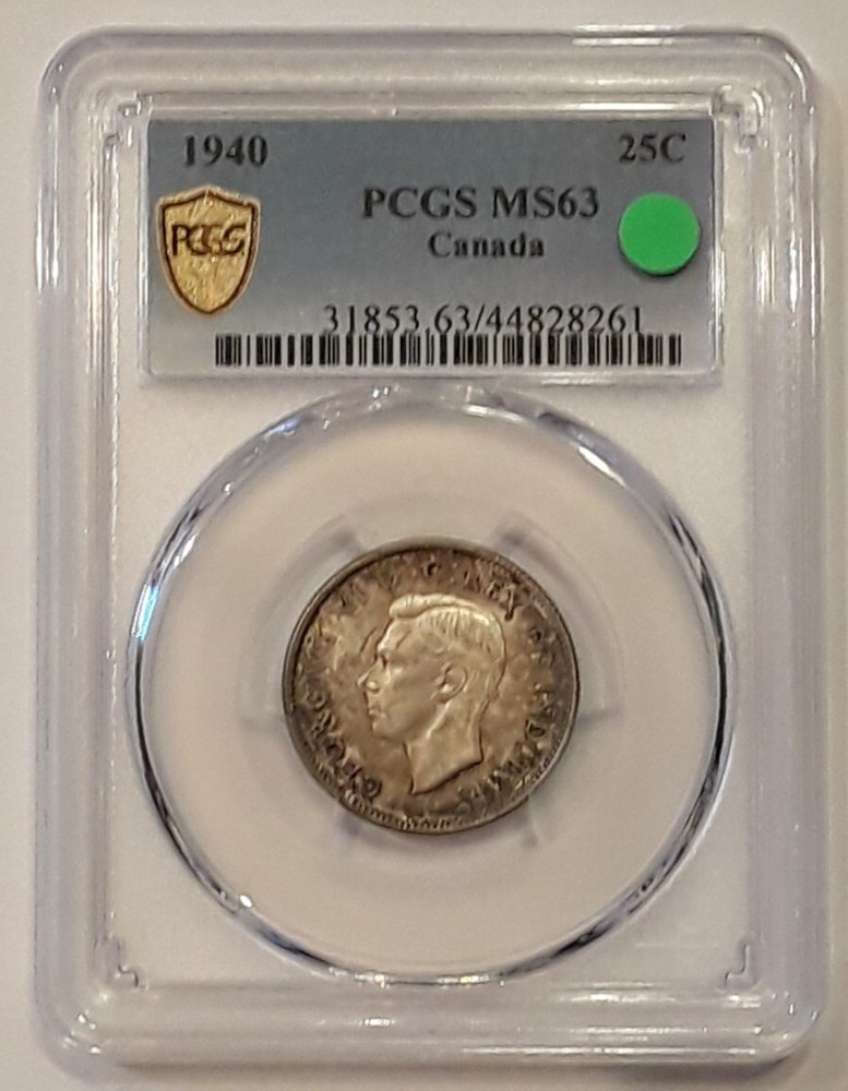 1940 CANADA QUARTER, PCGS MS63