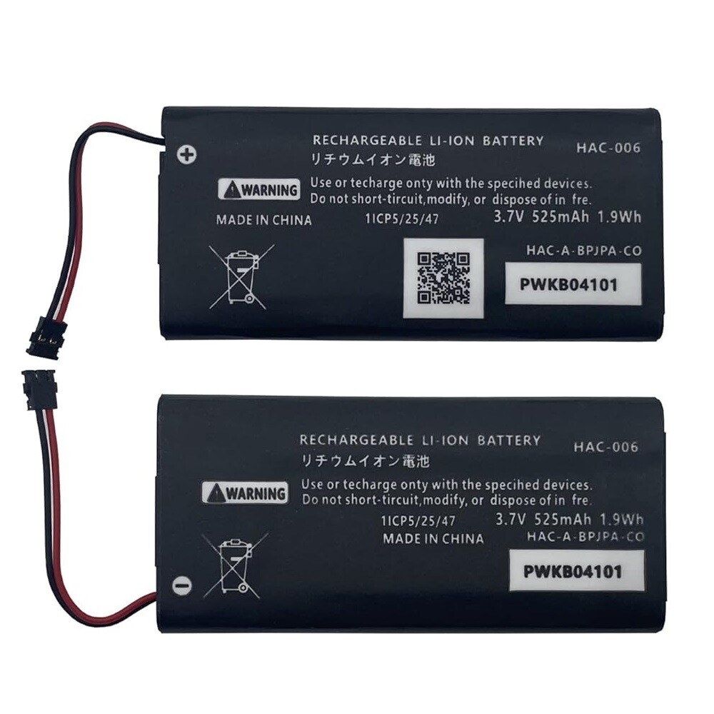 HAC-006 Battery Replacement for Nintendo Switch Joy-Con 525mAh, 2Pack