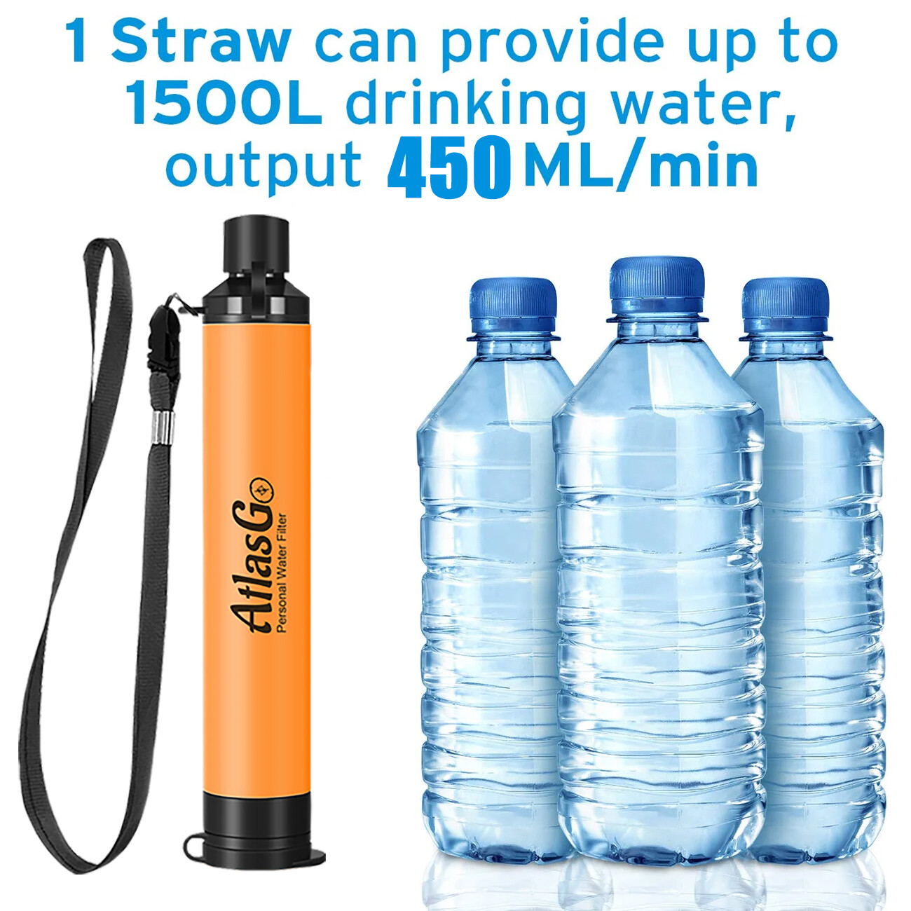 1-10Pack Personal Water Filter Straw Outdoor Portable Emergency Camping Hiking