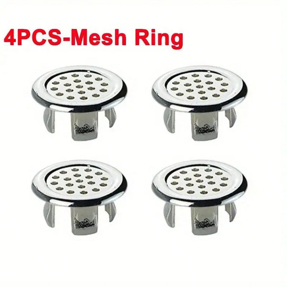 4pcs/Pack Bathroom Kitchen Basin Sink Cover Ring Round Drain Cap Replacement