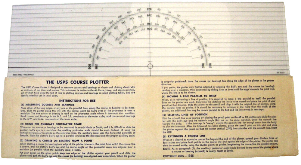 THE USPS COURSE PLOTTER Measure Courses & Bearings Air Force Navy Weems  READ!