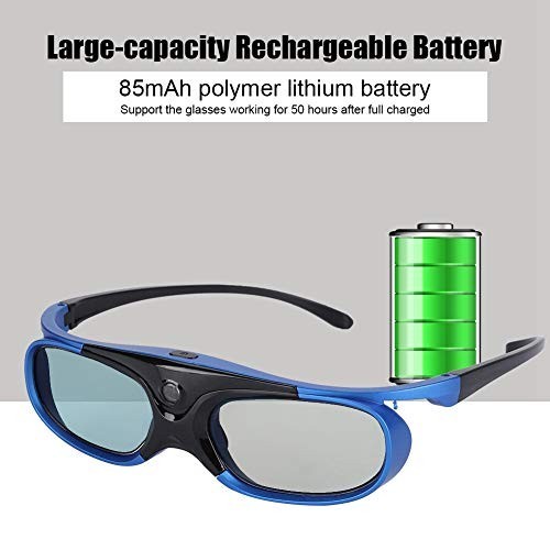 144Hz 3D Glasses, DLP-Link Active Shutter Goggles, Rechargeable for Projectors