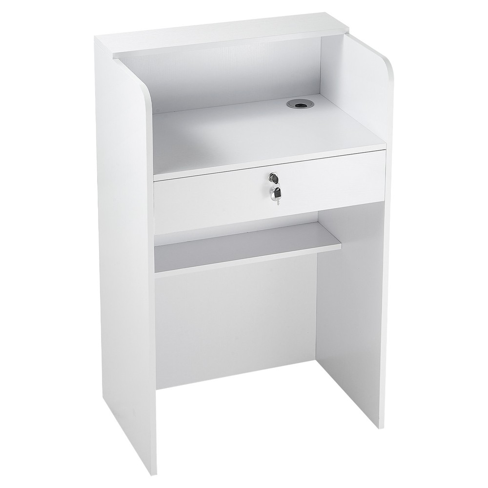 VEVOR Reception Desk 23.6 inch Small Rectangular Front Counter Table with Drawer