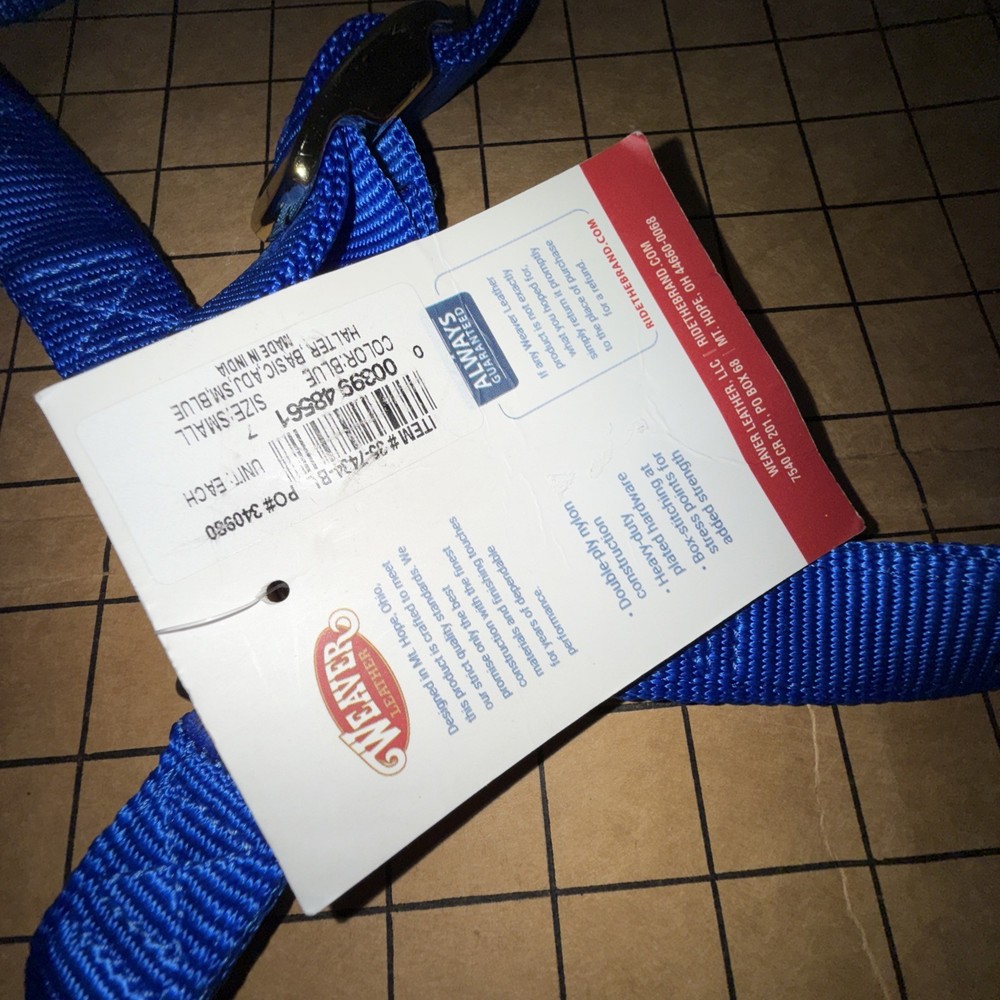 Weaver Basic Adj Halter w/Snap Size Small Blue Color