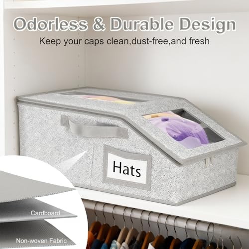 Hat Organizer for Baseball Caps, 2-Pack Clear PVC Window Baseball Cap