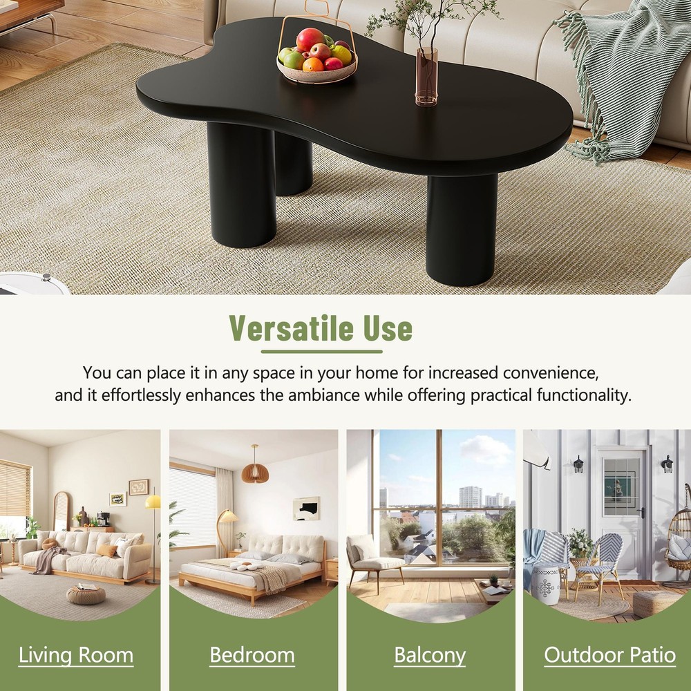 Vinsetto Cloud Coffee Table with 1.5" Thick Tabletop