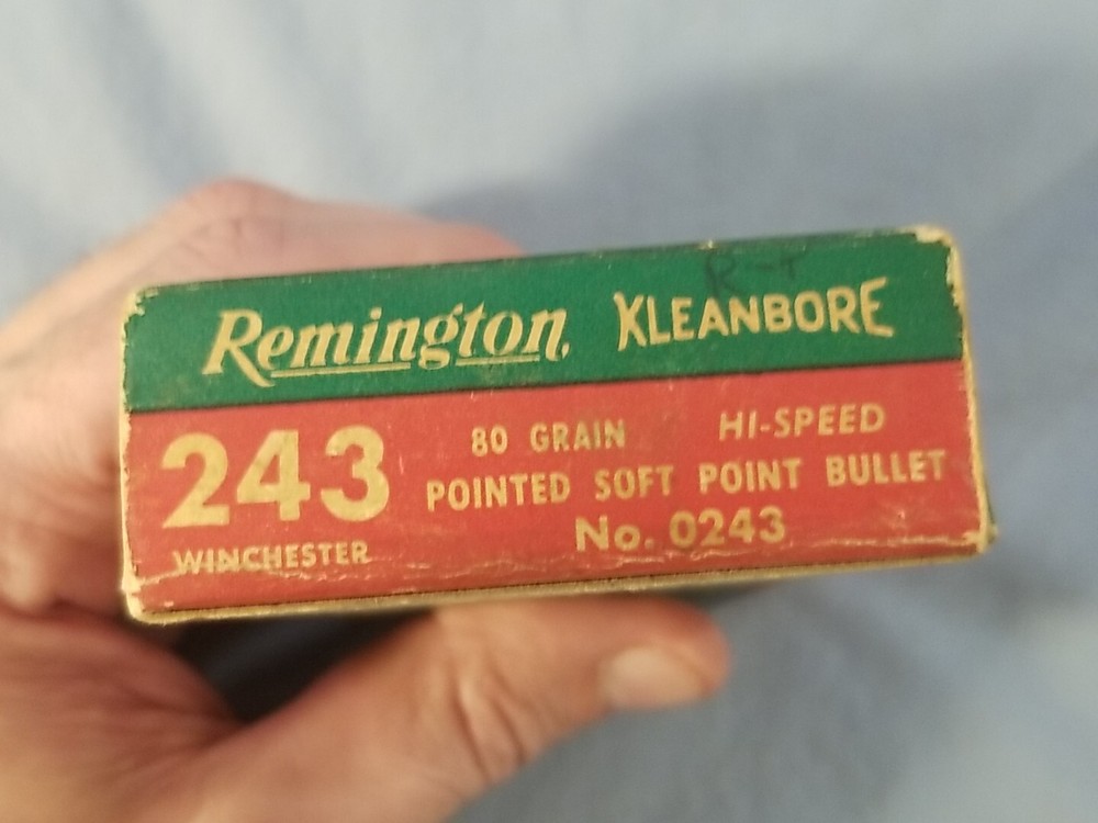 EMPTY Ammo Box Remington Kleanbore 243 Winchester Hi Speed EMPTY BOX