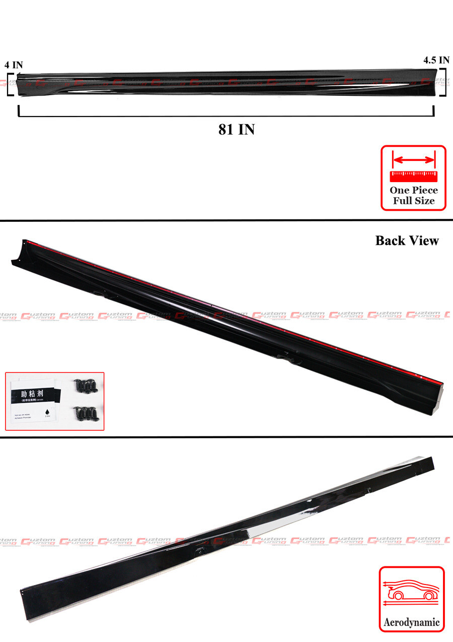 For 23-24 Honda Accord 11th Gen Akasaka Gloss Black Add On Side Skirt Extensions
