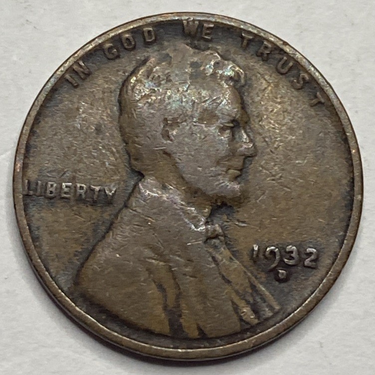 1932 D - Lincoln Wheat Cent - G/VG (One Coin) Stock Image