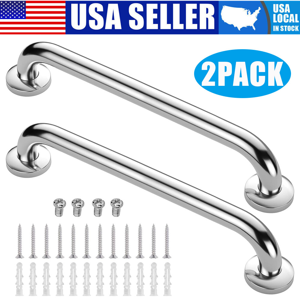 2 Pack Stainless Steel Shower Grab Bar Bathroom Safety Shower Handle for Elderly