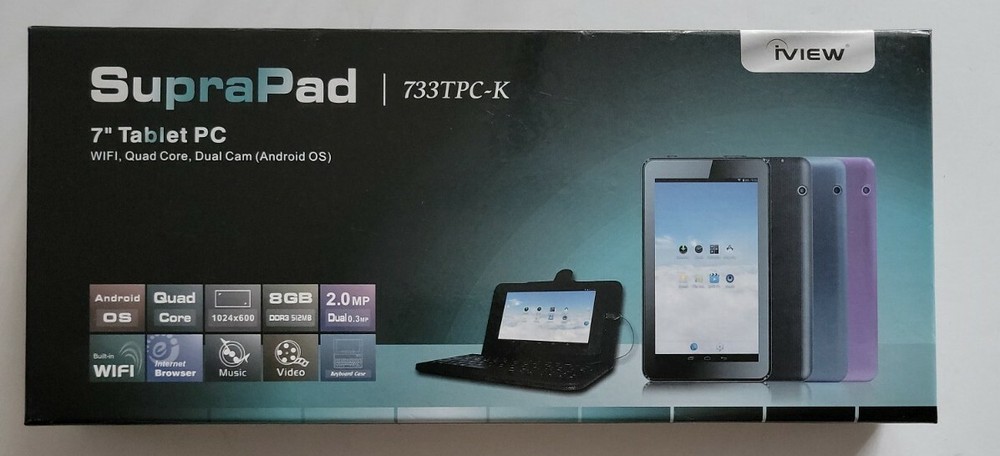iView SupraPad 733TPC 8GB Black Tablet. Missing 1 key.
