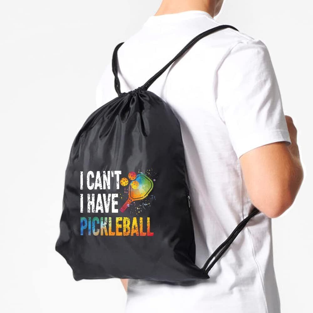 I Can I Have Pickleball Repeat Drawstring Waterproof Backpack, Pickleball...