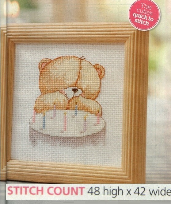 BIRTHDAY BEAR  CROSS  STITCH  PATTERN  ONLY   EQ - ESQ