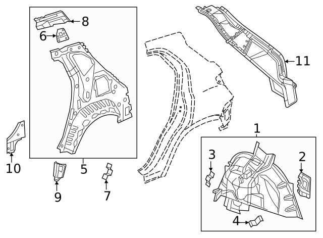 Genuine GM Quarter Inner Panel Bracket 22985491