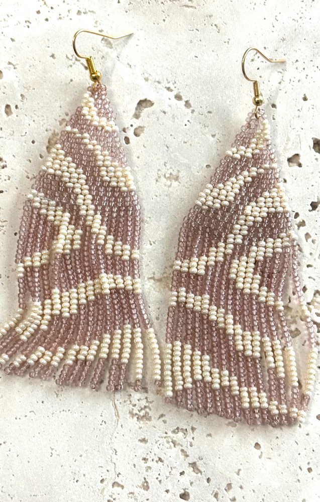 Opacity Play Fringe Beaded Earrings