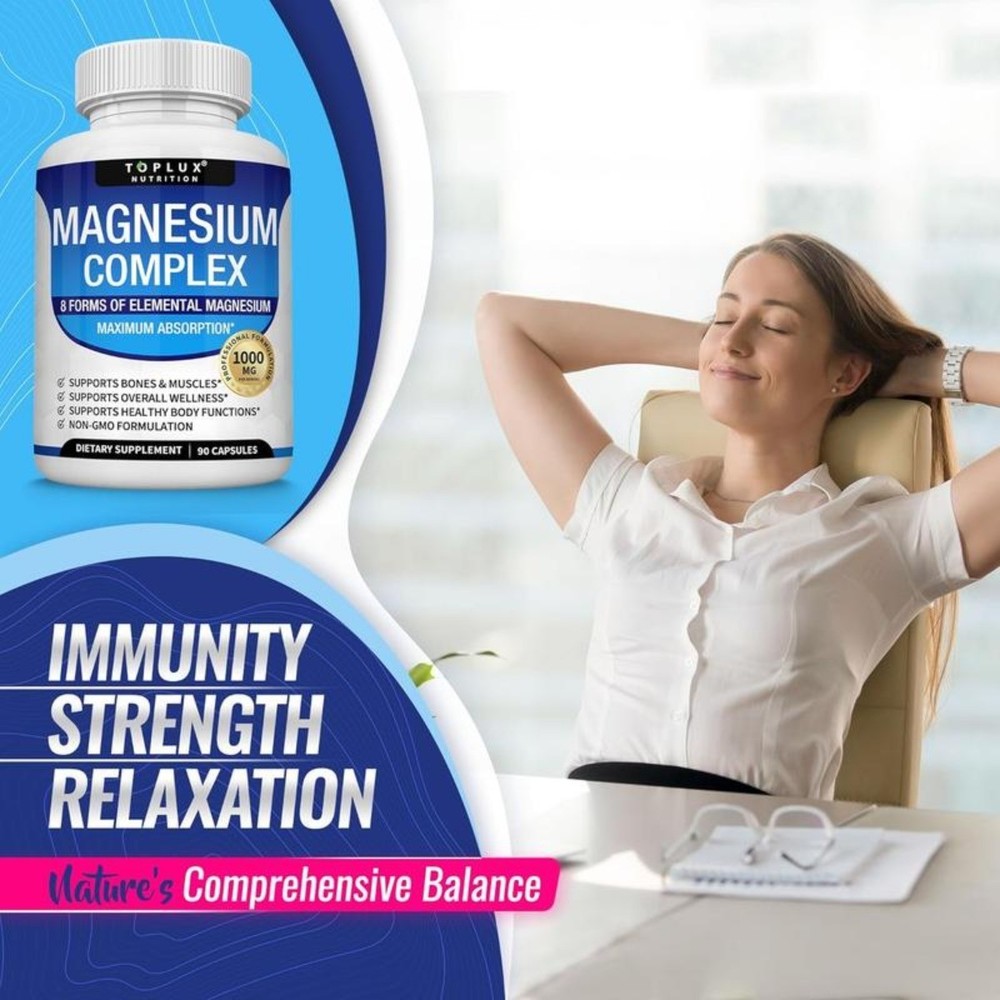 Magnesium Complex Capsules - Vegan High Absorption for Sleep Muscle Bone Support