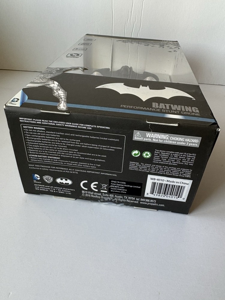 Batman Batwing Drone Propel RC Stunt Drone w/ Controller DC Comics (Read)