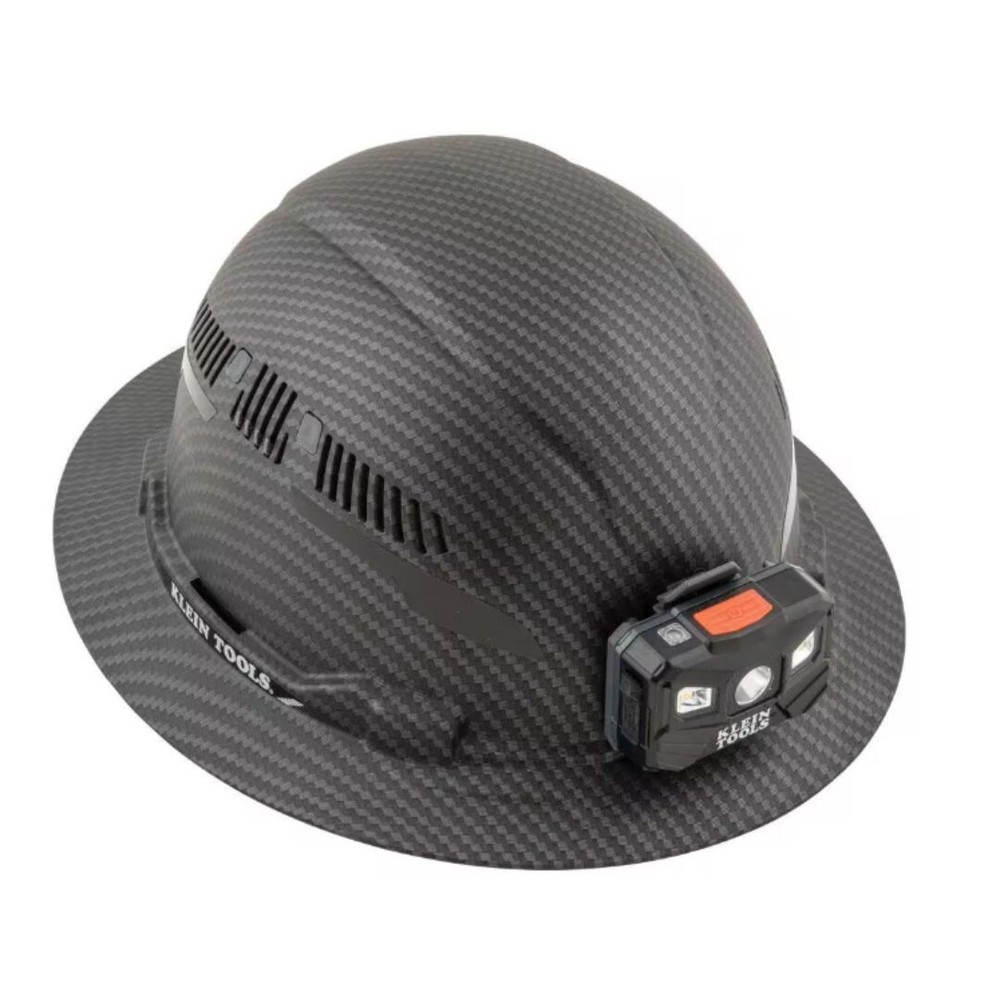 Klein Tools 60347 Hard Hat Premium KARBN™ Pattern Vented Full Brim Class C Lamp