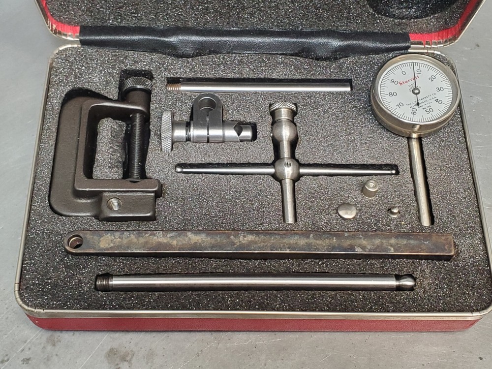 Starrett No. 657TW magnetic base w/ Flex-O-Post + 196 dial indicator set - 657