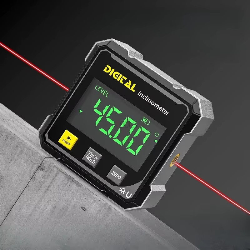 4-Side Magnetic Digital Angle Gauge with Laser Electronic Protractor Horizontome