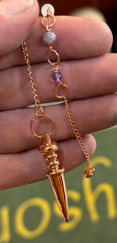 Copper pendulum with  Chakra Chain
