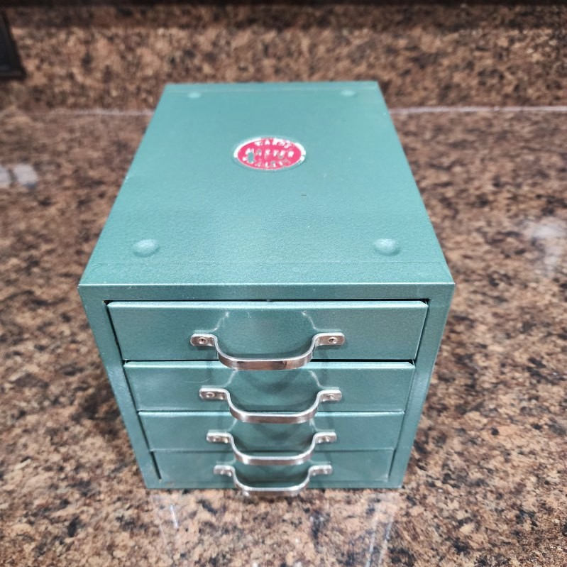 Vintage WARDS MASTER QUALITY Metal 4 Drawer Small Parts Cabinet – Green Awesome