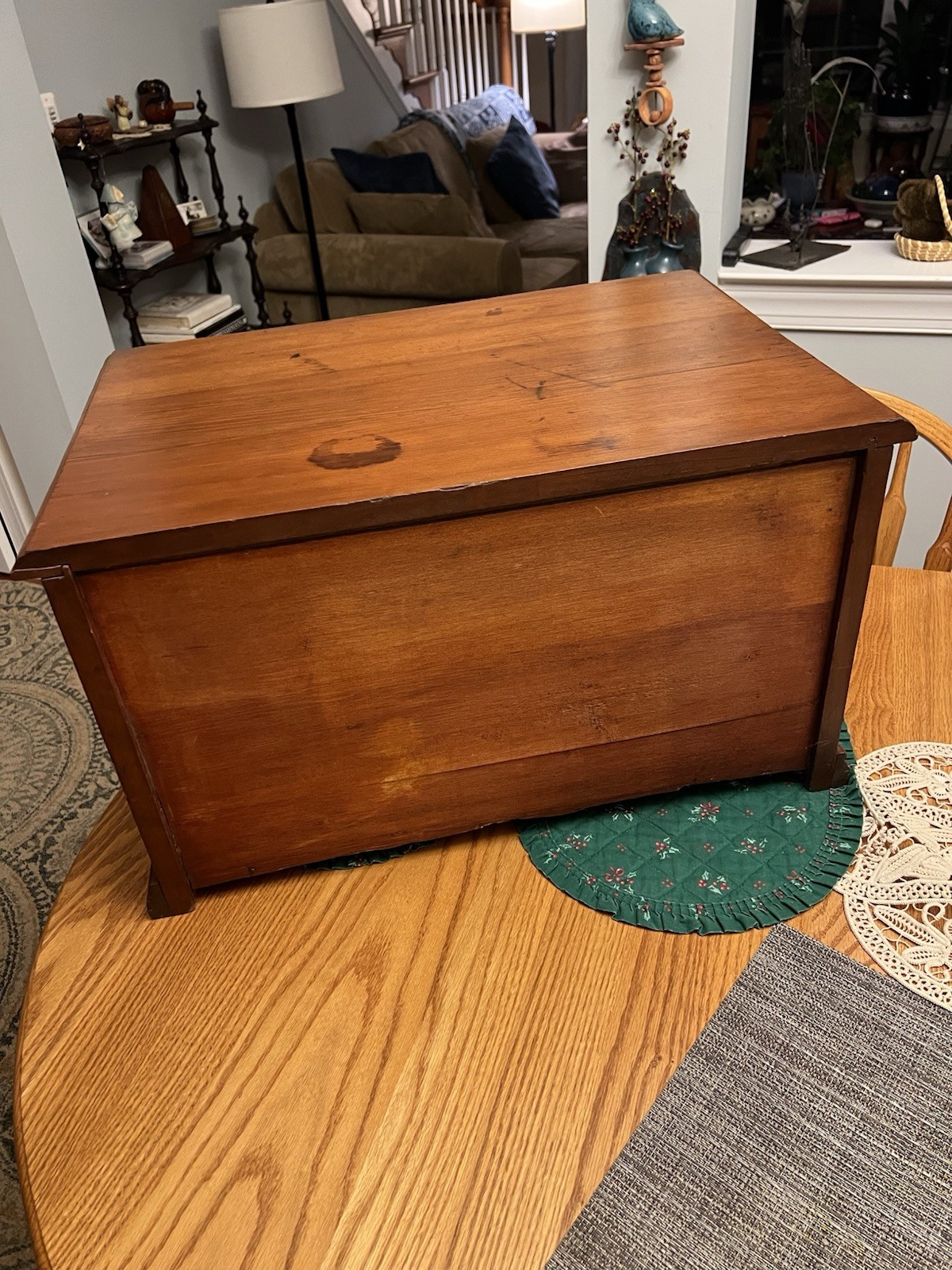 Antique Cherry Spool Cabinet 5 Drawer 24W X16H X 16D Willimantic? Orig. Knobs.