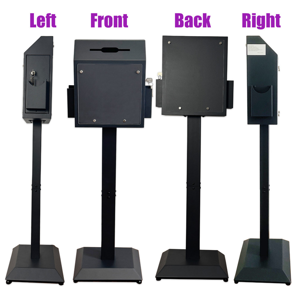 OPEN BOX Floor-Standing Offering Boxes with Key Lock, Suggestion Box with Stand