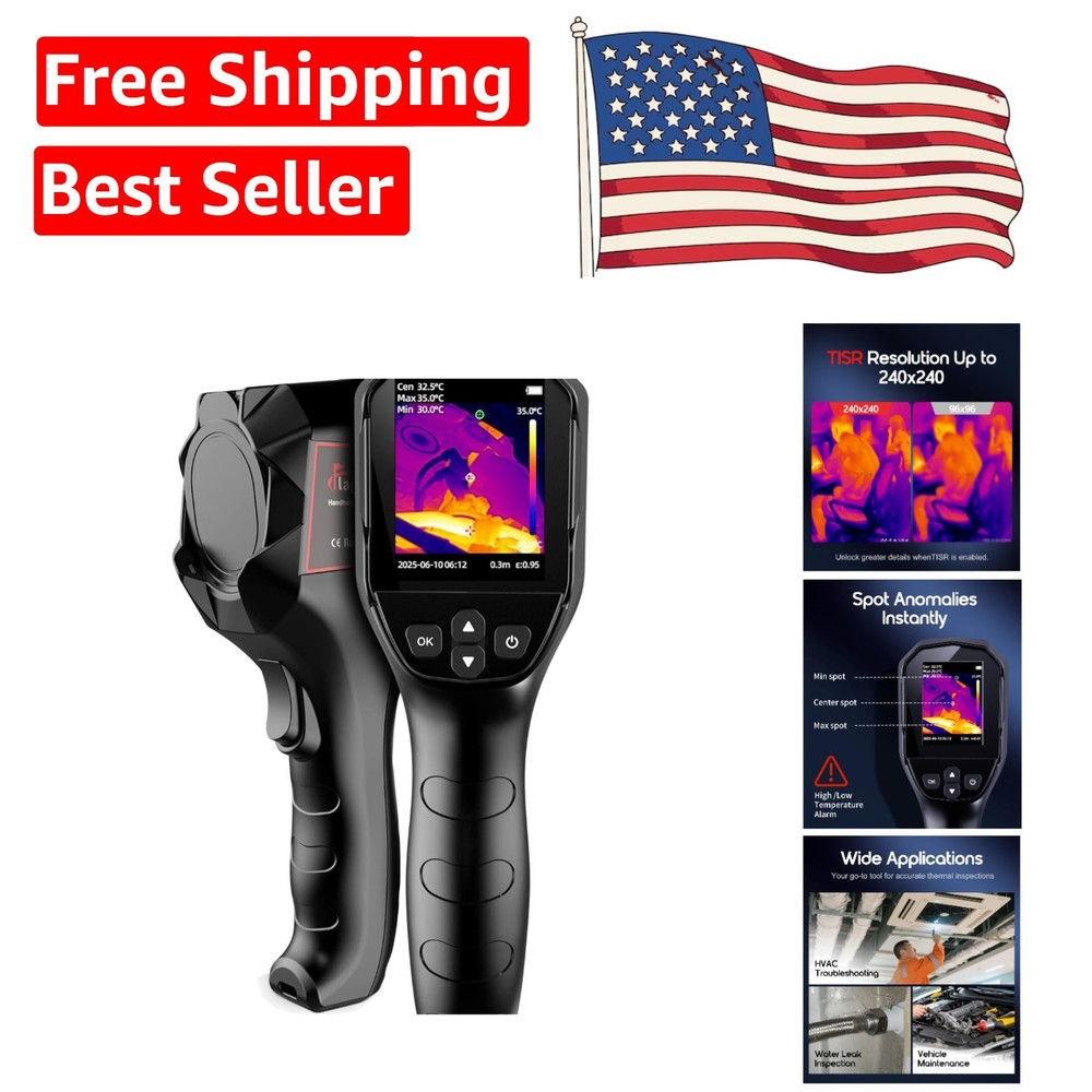 Professional Thermal Imaging Camera - 240x240 Resolution & Wide Temp Range