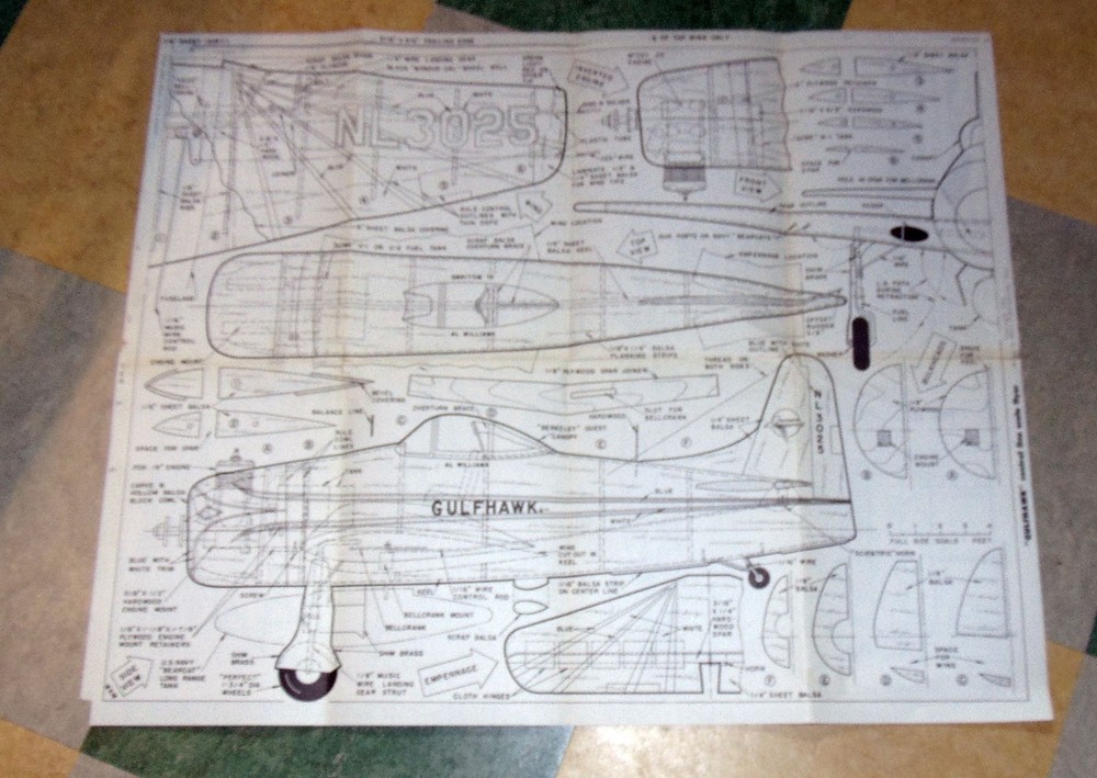 Hobby Helpers Model Airplane Plan Set #261, Pixie RC, Swoop CL Combat, Bearcat