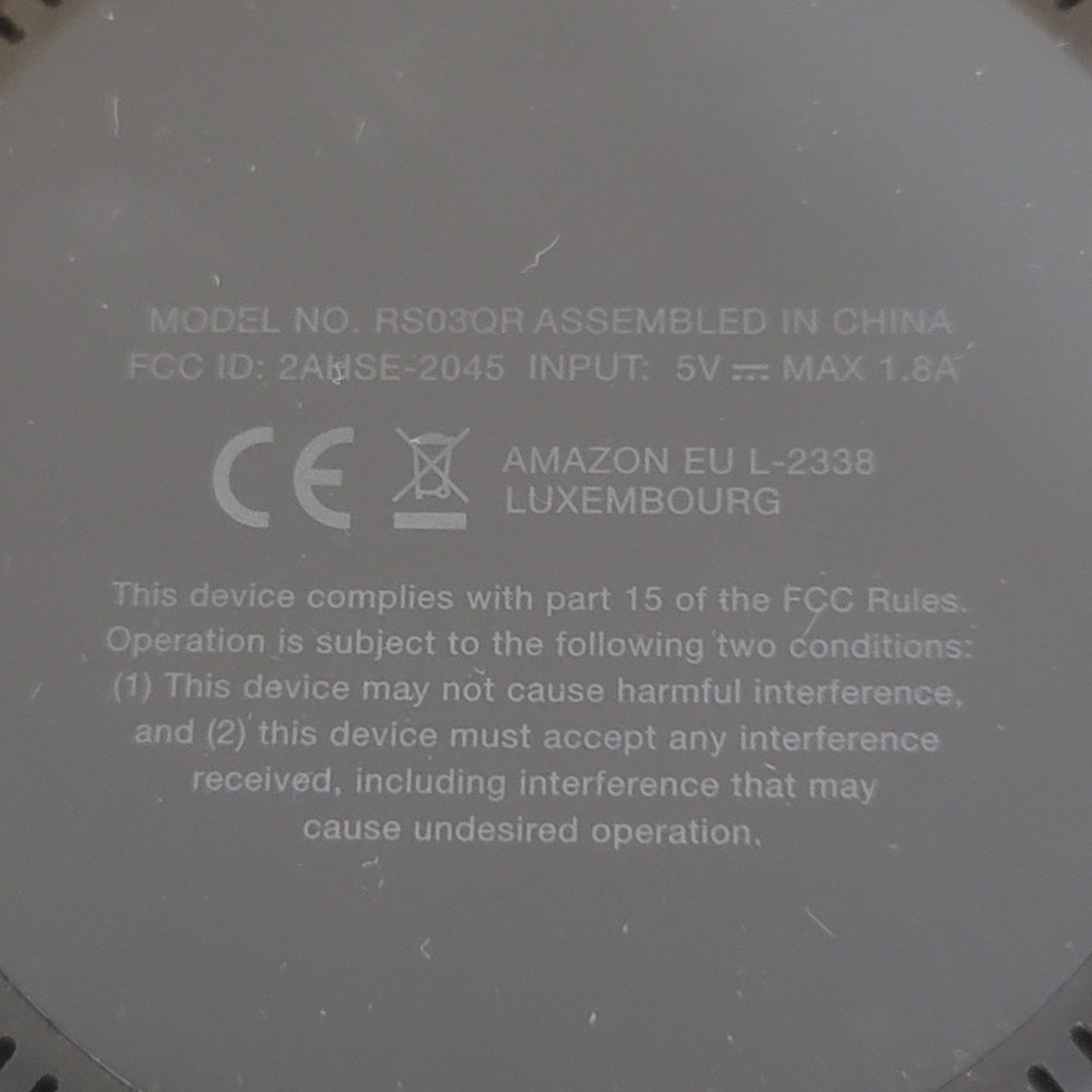 Amazon Echo Dot 2nd Generation Smart Assistant Black RS03QR HydroChemPSC Label