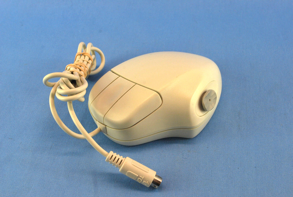 Vintage 3 Button Computer Mouse ~ 8 WAY SCROLLER ~ (UNTESTED AS-IS) Thumb Button
