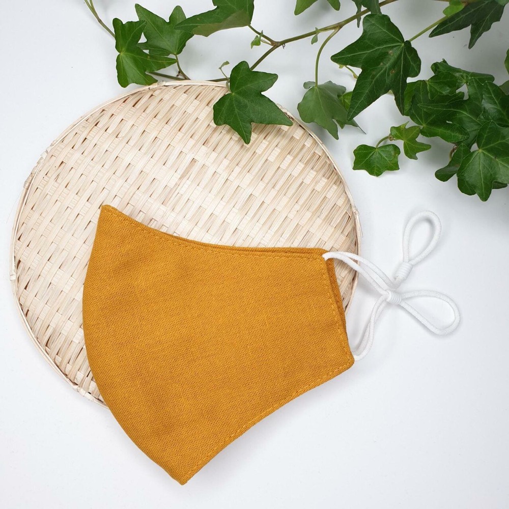 Double layers 100% linen face mask, better breathing, washable, reusable