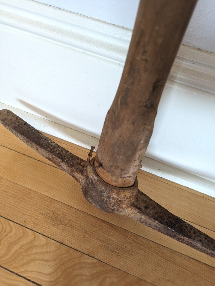 Antique Pick Axe Square Nails Just Over 3' Primitive