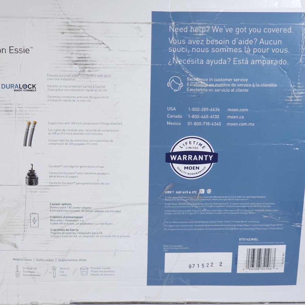 Moen 87014EWBL Touchless Wave Pull Down Kitchen Faucet Matte Black READ