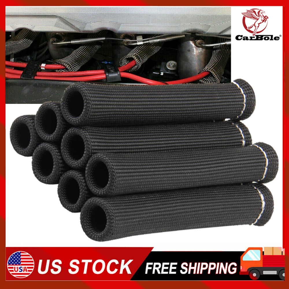8 Pack Spark Plug Wire Protection 2500 °Boot Heat Shield Protector Sleeve Cover