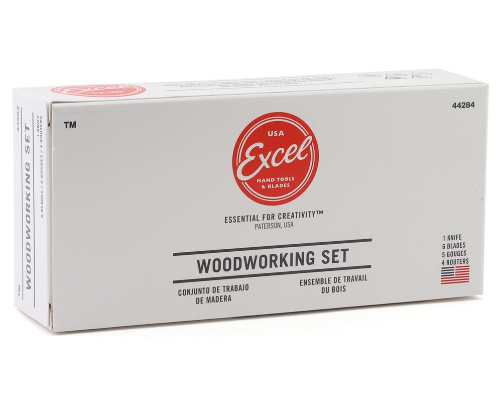 Excel Woodworking Tool Set (Gouges, Routers, Blades & Handle) [EXL44284]