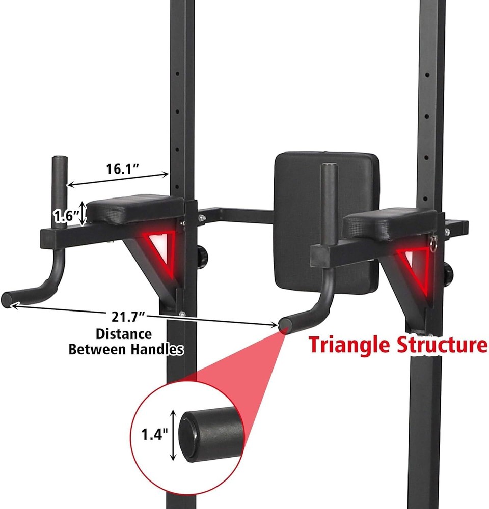 Power Tower Multi-Function Strength Training Dip Station Pull Up Bar Adjustable